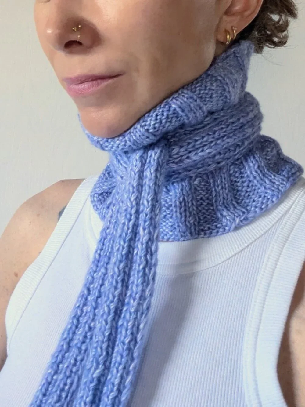 Handmade Crochet Ruffled Ribbon Skinny Scarf Tie Collar Choker Coquette